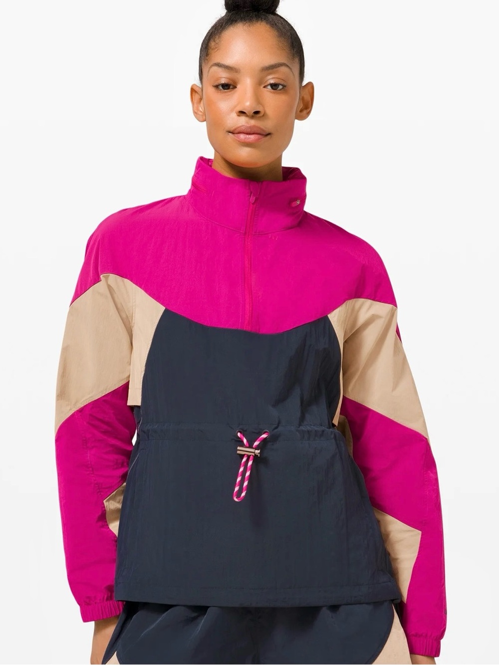 NWT Lululemon Evergreen Anorak Jacket New with Defect , Ripened Raspberry / Navy